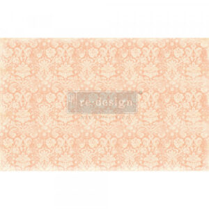 Tekstilni papir za dekupaž Peach Damask