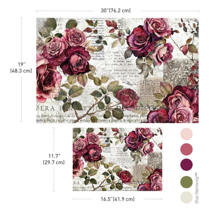 Dekupaž papir z vlakni Redesign Crimson Elegance 2/1