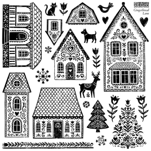 Štampiljka IOD Gingerbrad Lane 30 x 30 cm