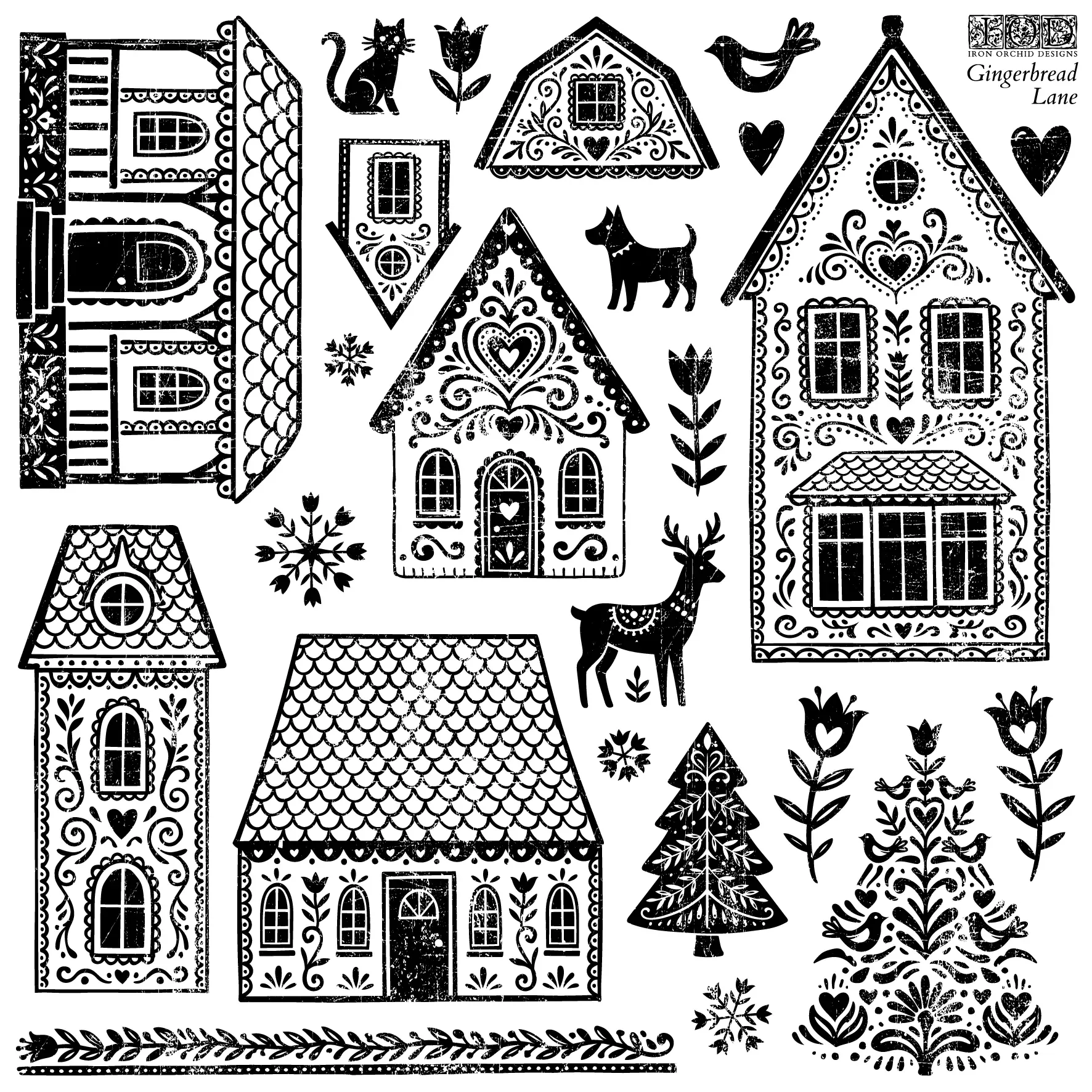 Štampiljka IOD Gingerbrad Lane 30 x 30 cm
