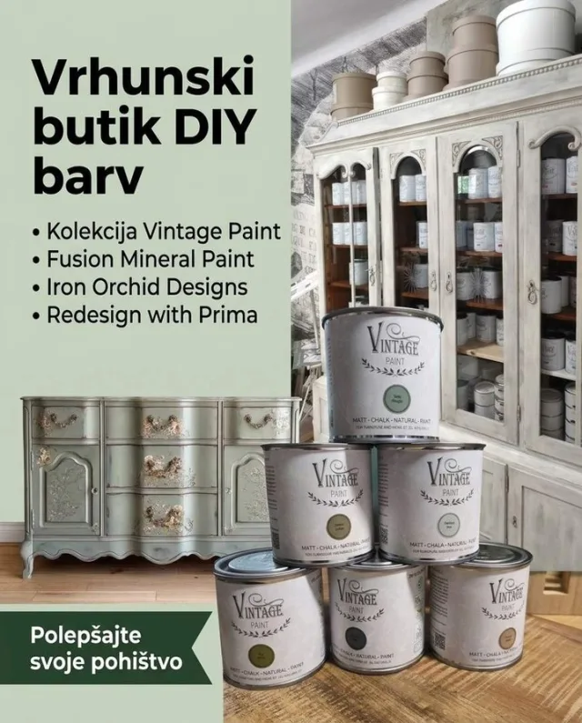 Imaš doma kakšen star kos pohištva, ki nujno potrebuje malo ljubezni in svežo barvo? 🎨 Pri nas najdeš vse za svojo naslednjo DIY preobrazbo – od čudovitih odtenkov do unikatnih detajlov!#furnituremakeover #chalkpaint #diyhomedecor #vintagepaint